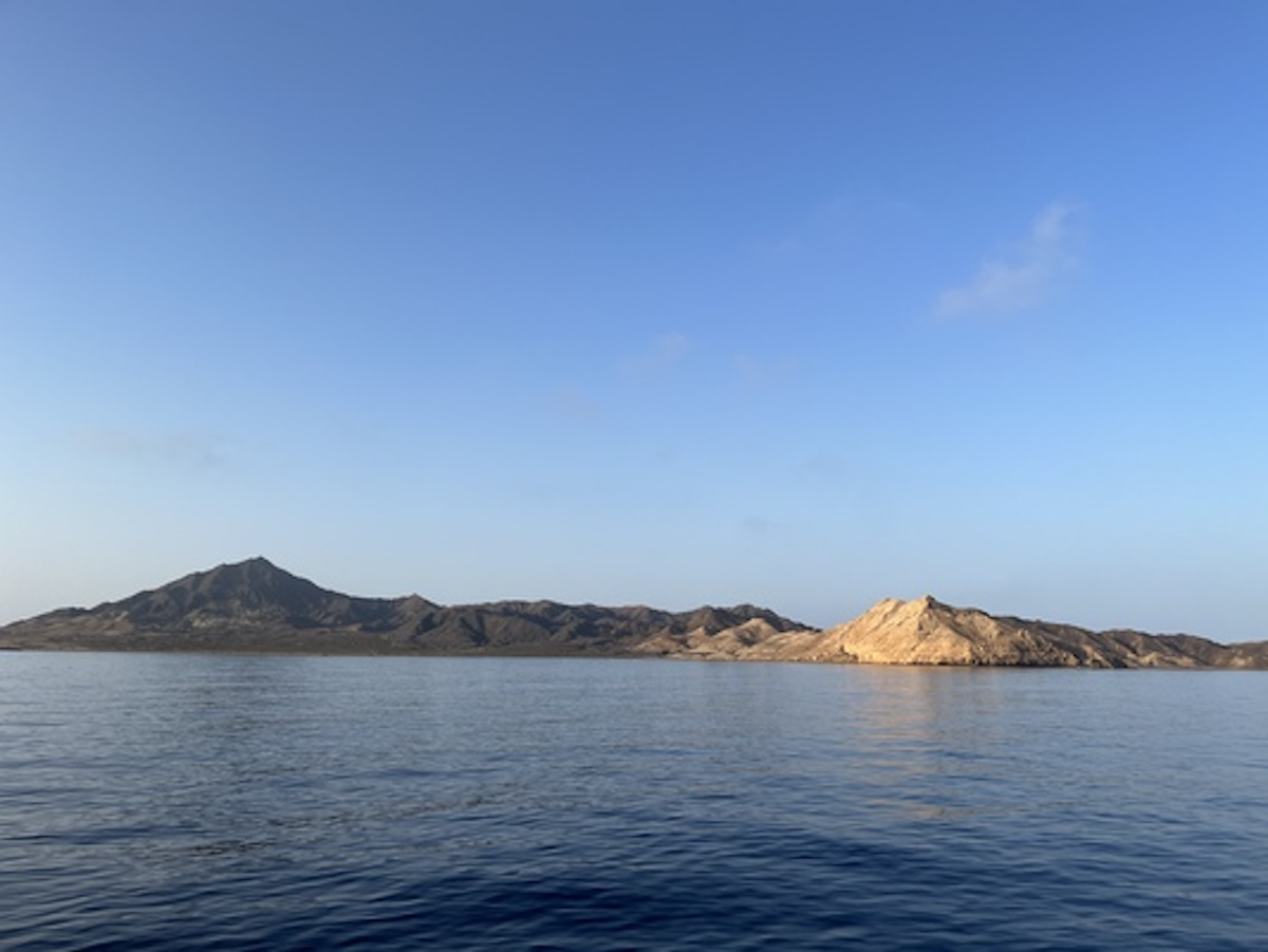 Zabargad Island seen from a diving boat, Red Sea, Egypt, 2021