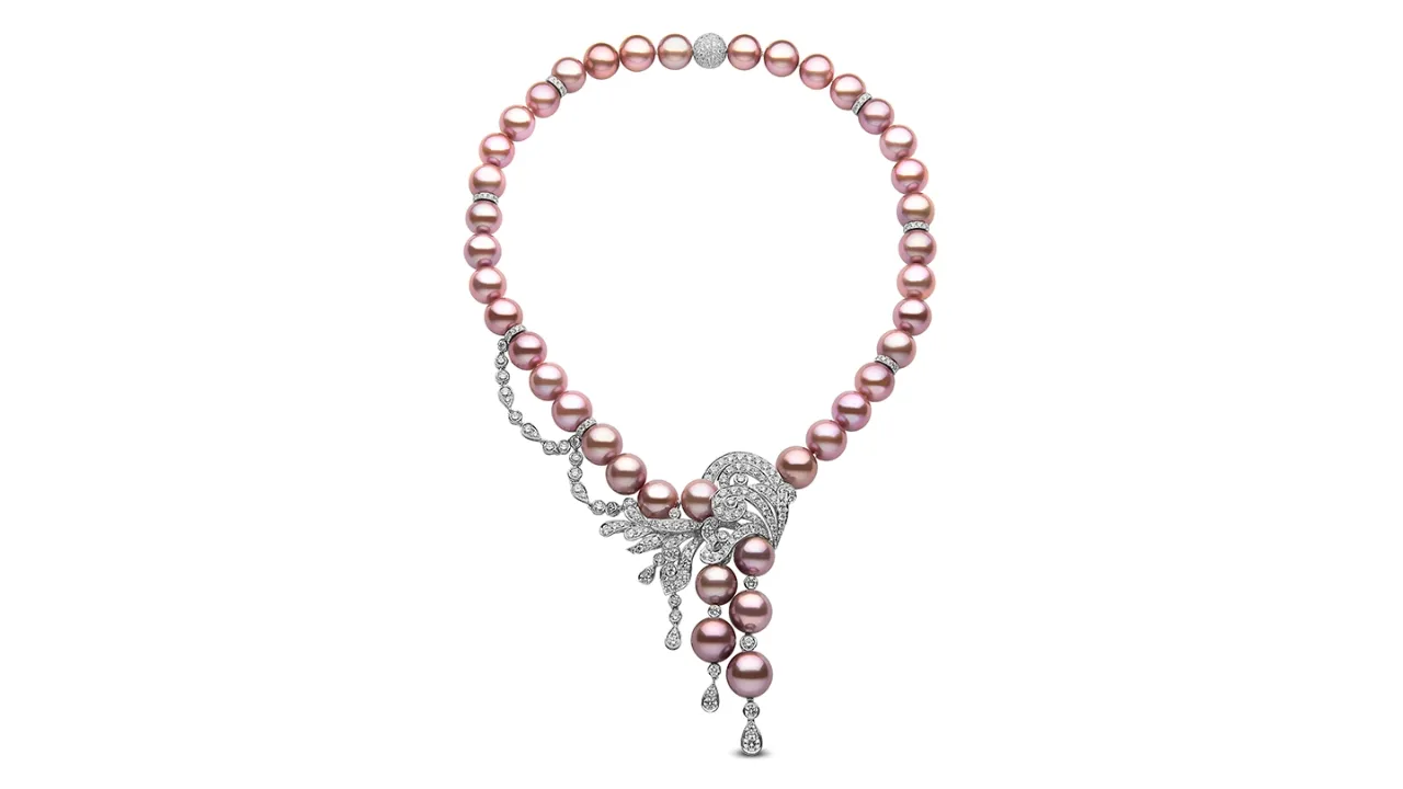 Bead-nucleated pink to purple freshwater cultured pearls