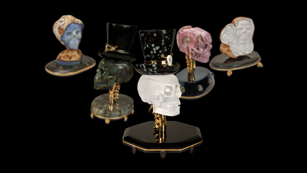 Artist Luis Alberto Quispe Aparicio infused all of his skull carvings with personalities reflected by the names he gave them. Photos by Orasa Weldon/GIA, courtesy of Luis Alberto Quispe Aparicio. Artist Luis Alberto Quispe Aparicio infused all of his skull carvings with personalities reflected by the names he gave them. Photos by Orasa Weldon/GIA, courtesy of Luis Alberto Quispe Aparicio.