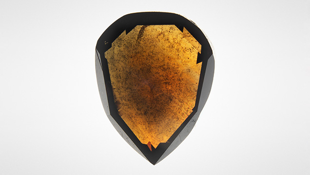 This 1.03 ct natural Fancy Dark brown diamond has uneven color zoning and abundant black inclusions. Photo by Mei Yan Lai. This 1.03 ct natural Fancy Dark brown diamond has uneven color zoning and abundant black inclusions. Photo by Mei Yan Lai.