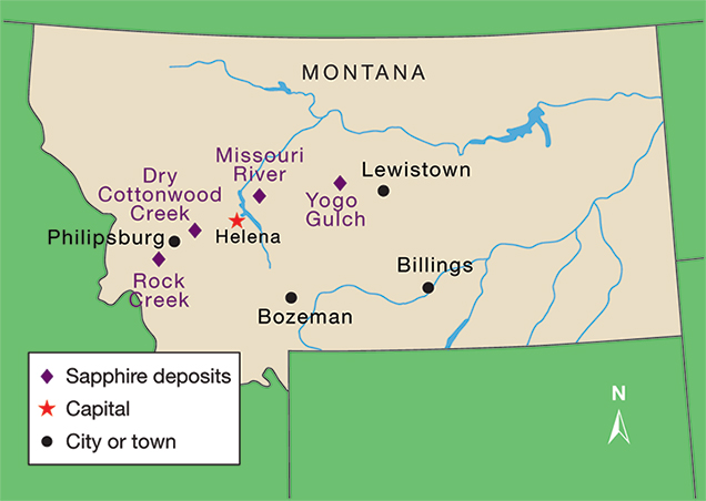 Map of Montana mining operations Map of Montana mining operations